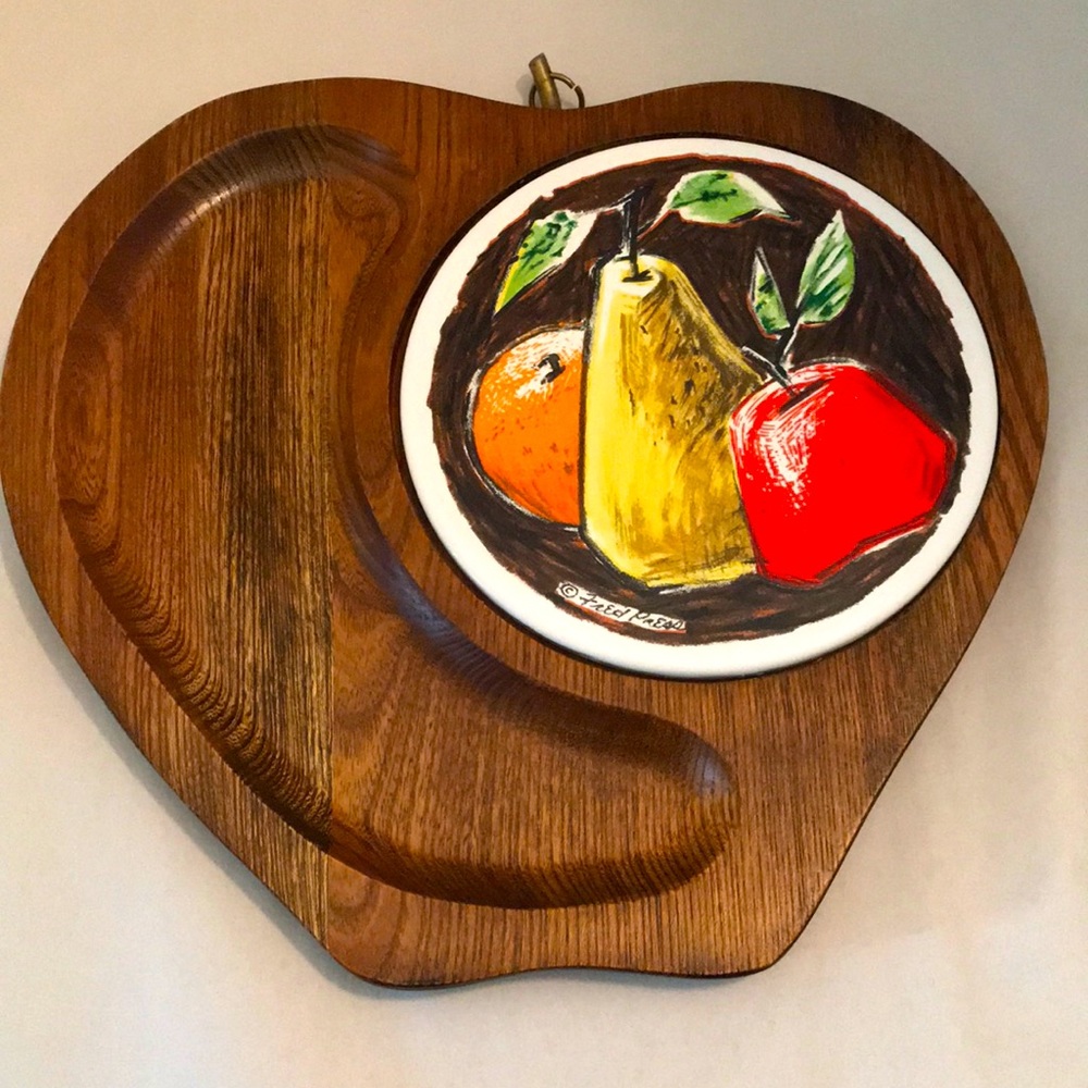 Fred Press Apple Shaped Serving Board with Fruit